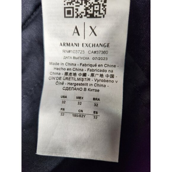AX Armani Exchange Men's Linen Twill Chino Navy Blue Pants W31"x27" - Picture 12 of 16
